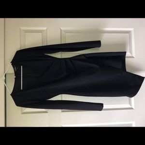 Asymmetrical v neck mini dress